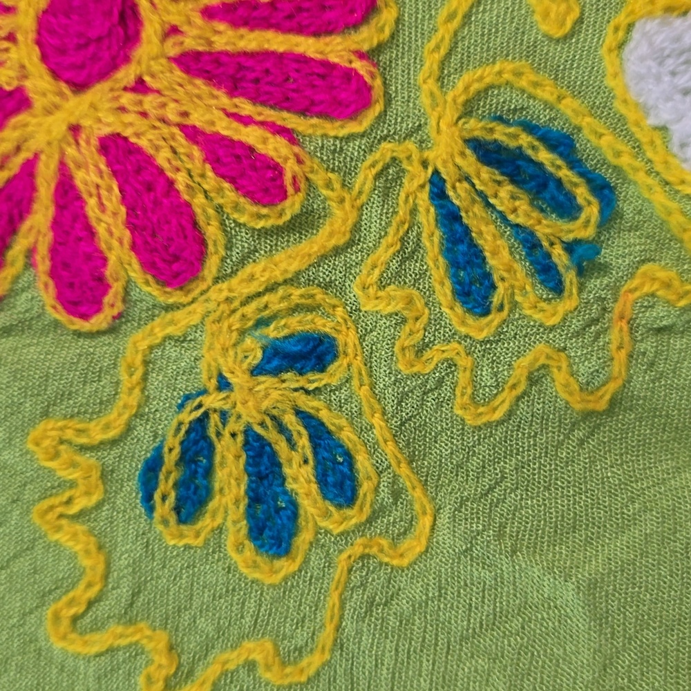 Piel Green Sleeveless Dress with Floral Embroidery - Picture 11 of 13